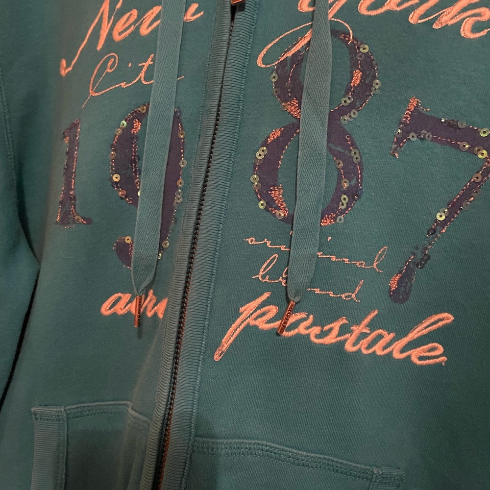 Aeropostale Teal Hoodie Armpit to armpit 21” - Picture 2 of 5